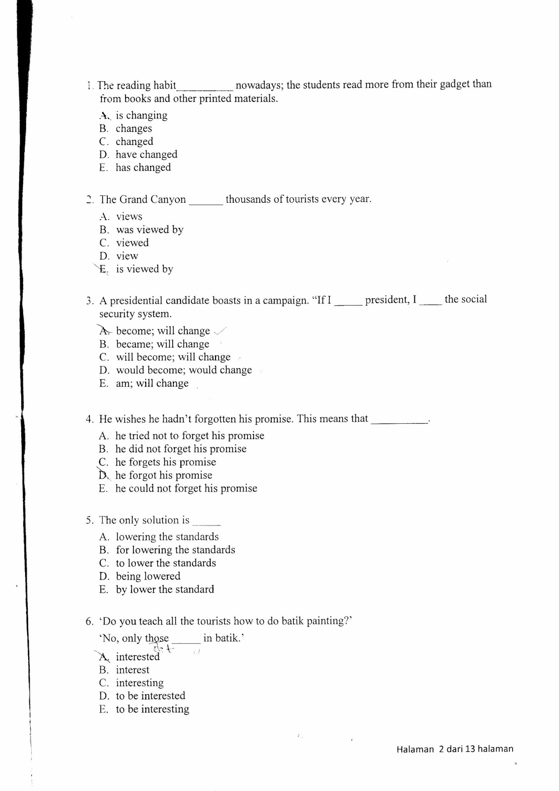 Soal Ujian Masuk Sekolah Kedinasan STIS 2015 Bahasa