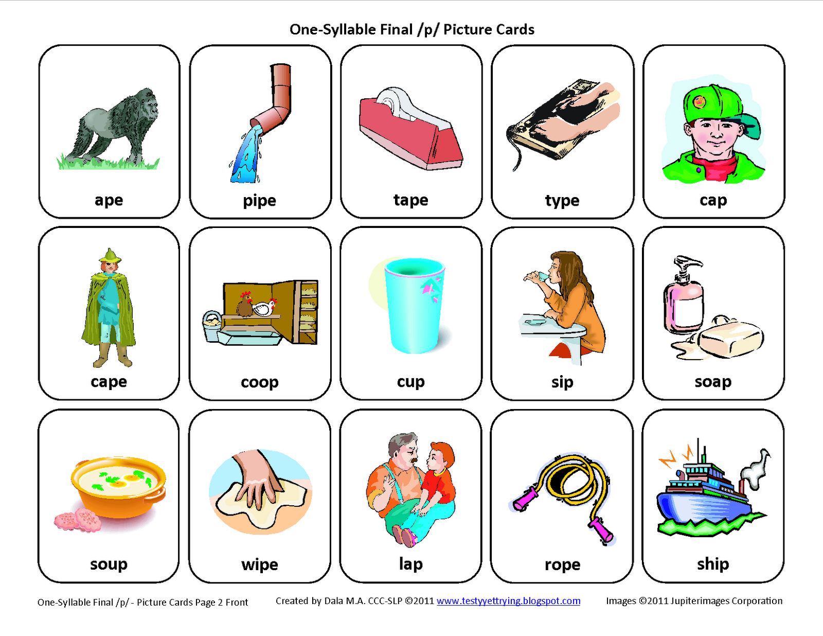 speech therapy articulation cards