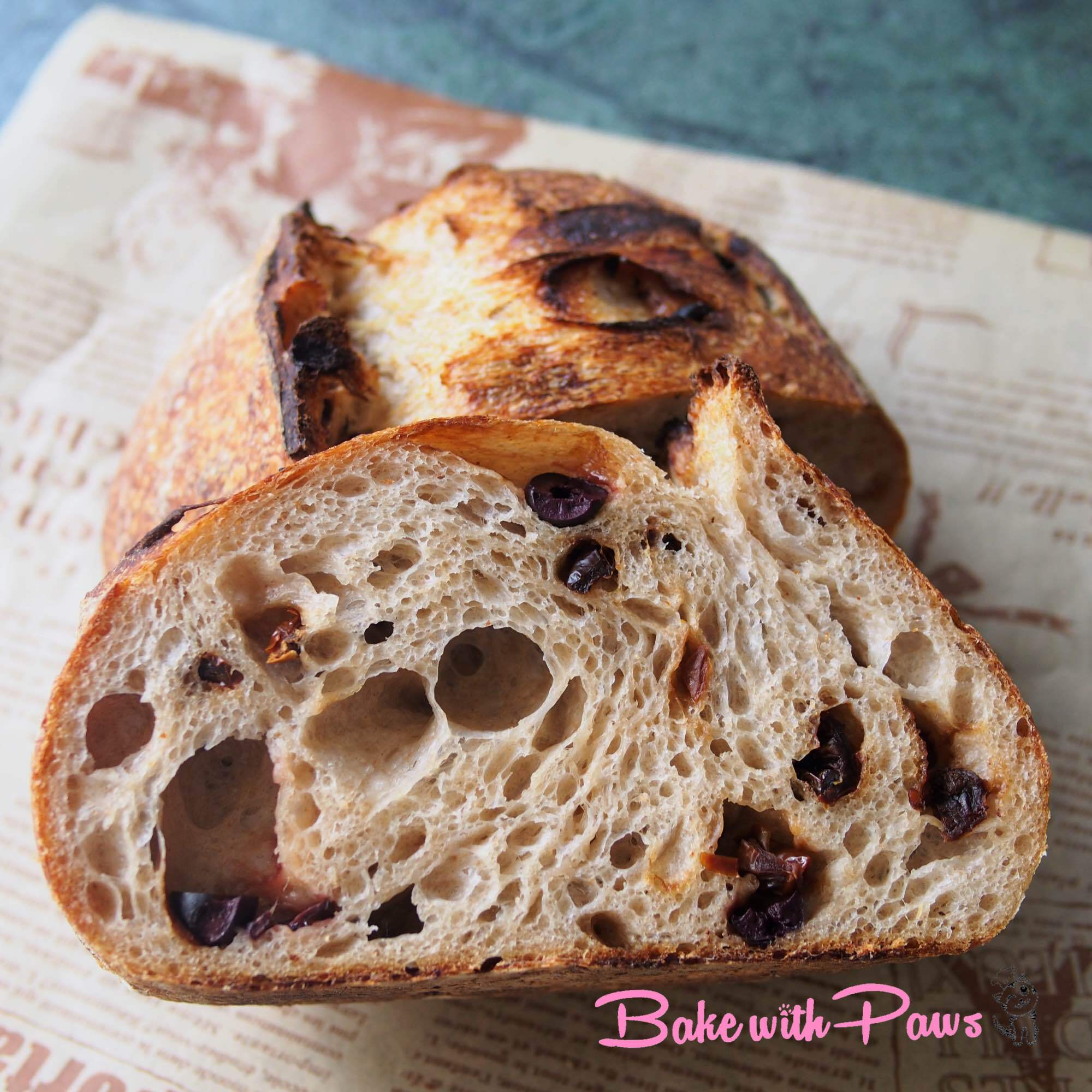 SunDried Tomato and Olive Sourdough Bread BAKE WITH PAWS