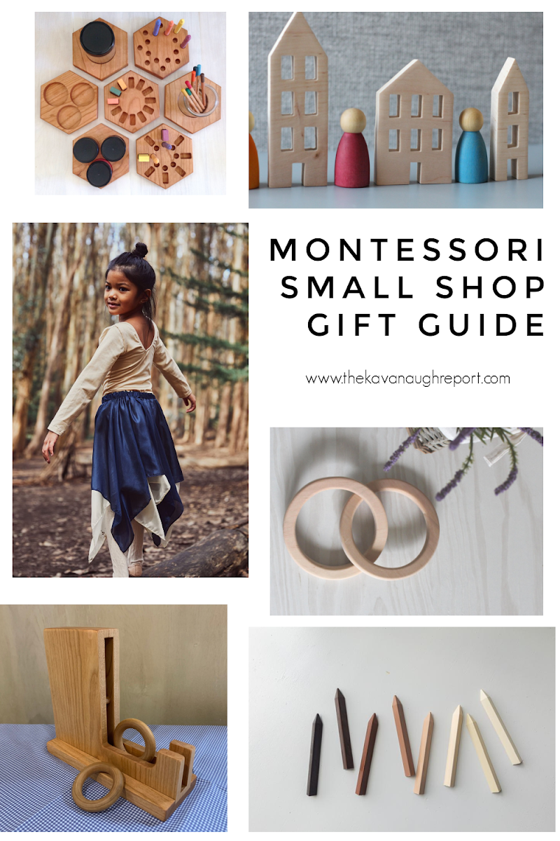 Montessori friendly gift ideas from small shops. These toys are perfect for babies, toddlers, and preschoolers.