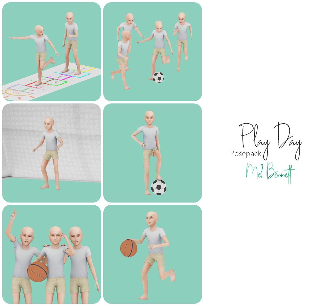 Sims 4 Play Day Posepack Mel