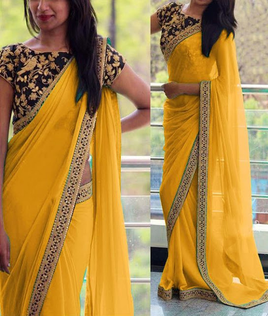 Sparkling Fashion: Plain sarees with Designer/custom made Blouses