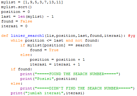 Linier dan Binary Search - Python