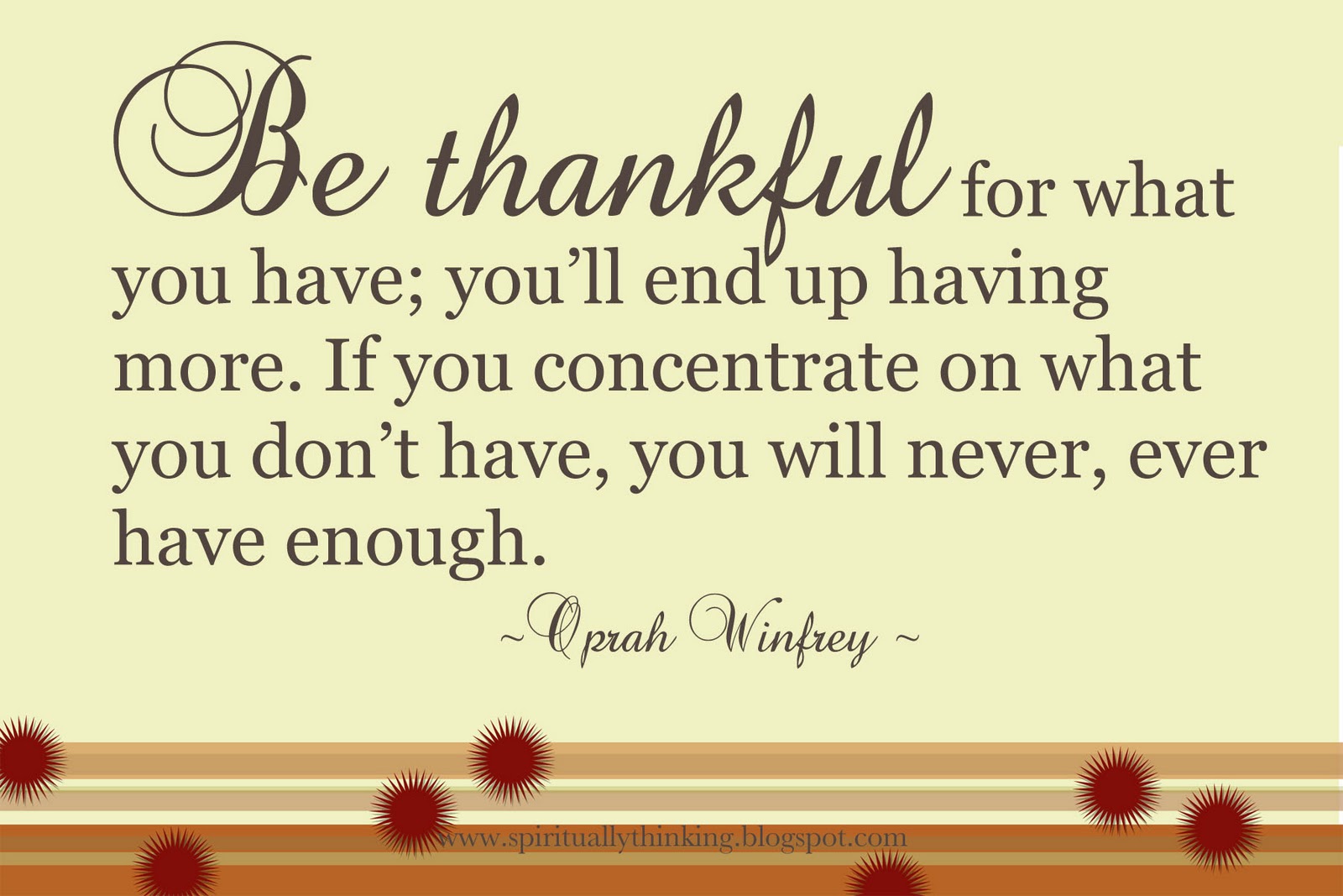 and Spiritually Speaking: Be Thankful