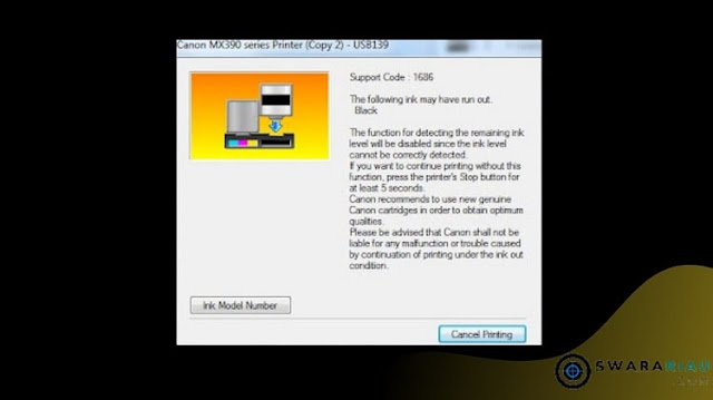 Error 1686 Printer Canon MX 397