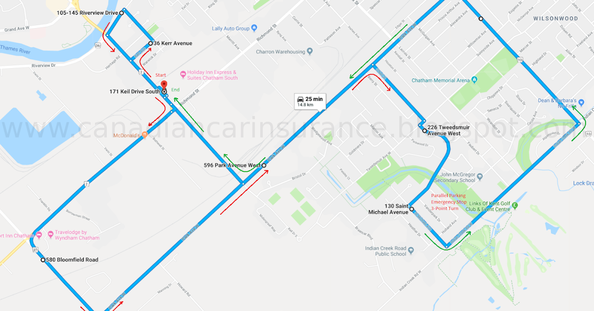 Chatham G Road Test Route 2 Maps (2020)
