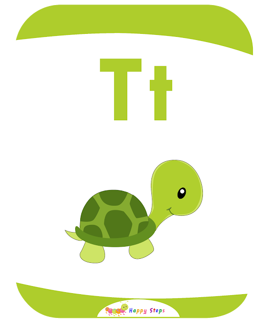 Letter -t-  Turtle  Flashcards