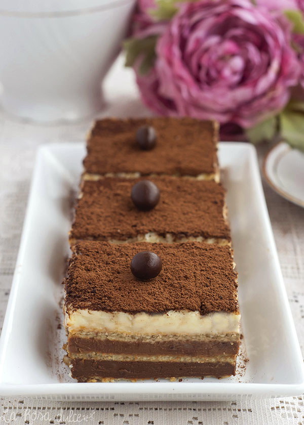 Tarta de galletas a los tres chocolate #sinlactosa