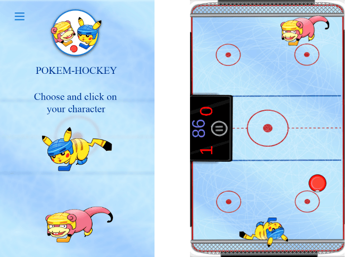 Игра 'Pokem Air Hockey 2D'