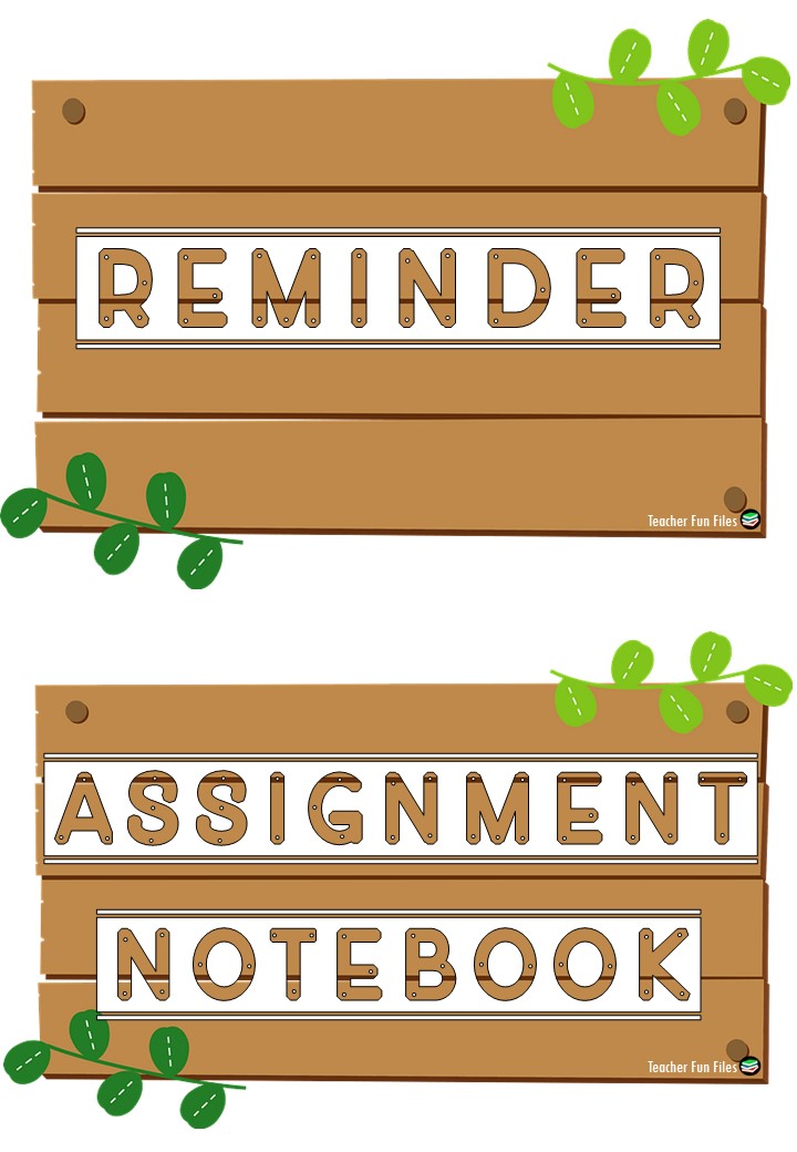 assignment notebook label