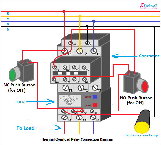 Overload Relay Connection Diagram and Wiring - ETechnoG