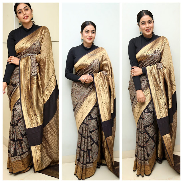 Poorna Black Silk Saree Poorna Black Silk Saree