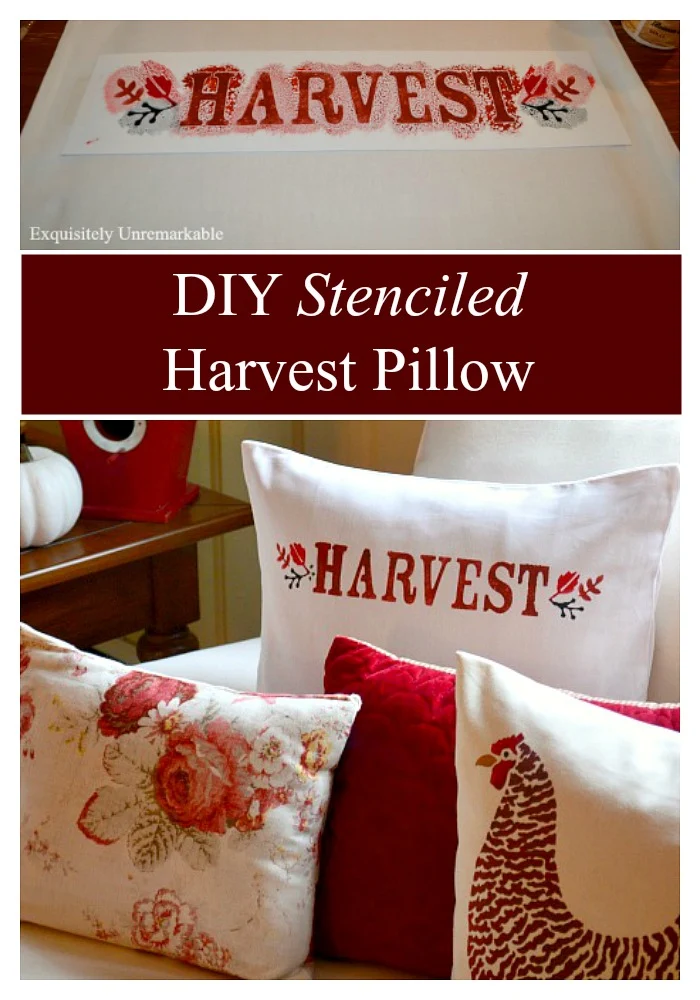 DIY Stenciled Harvest Pillow For Fall