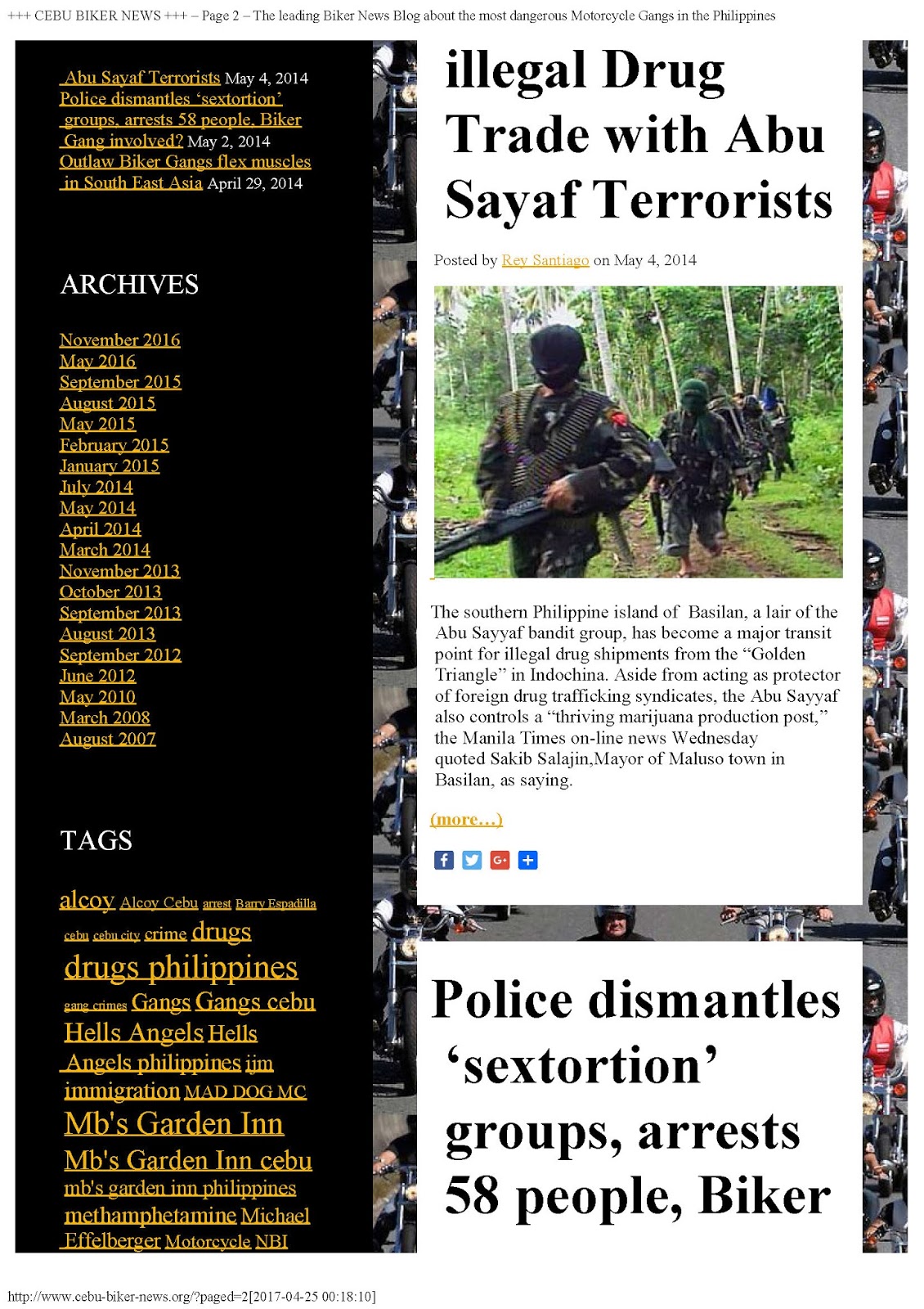 Abu sayaf in the eyes of cebu biker news Bikers arrested abu sayaf