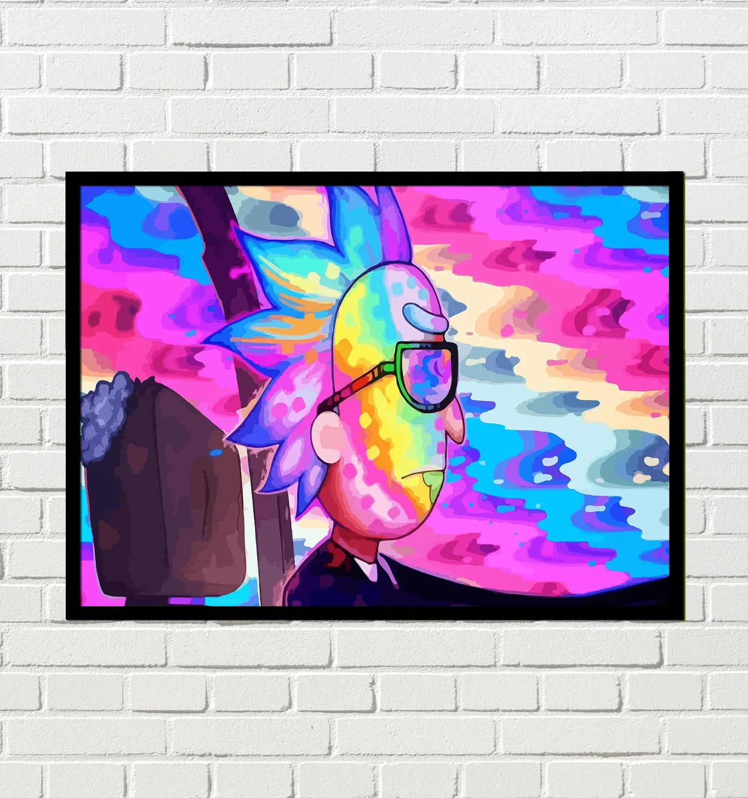 Cuadro rick psicodelico manejando