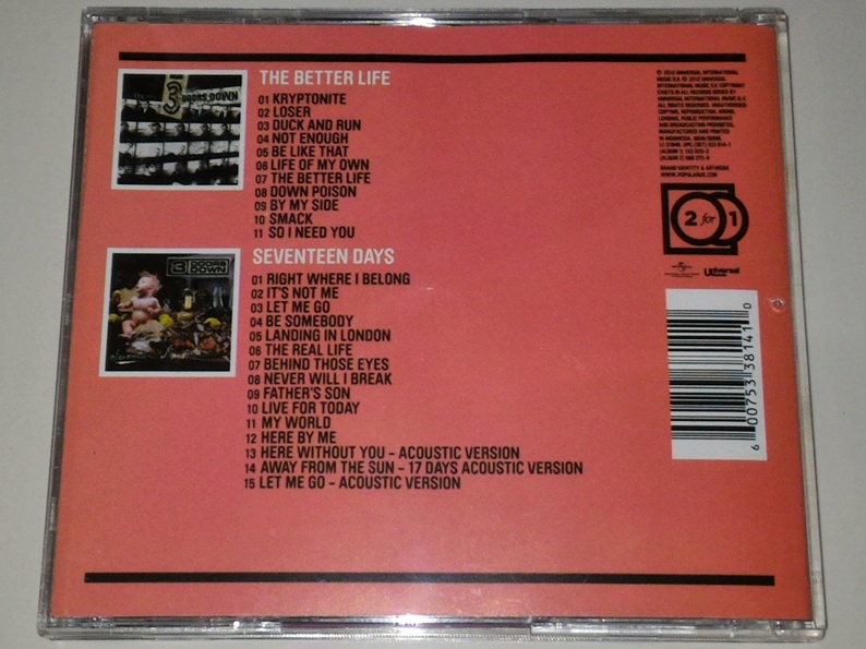 Cd 3 Doors Down The Better Life Seventeen Days Gudang Musik Shop