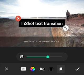 inshot text transition set text transition duration
