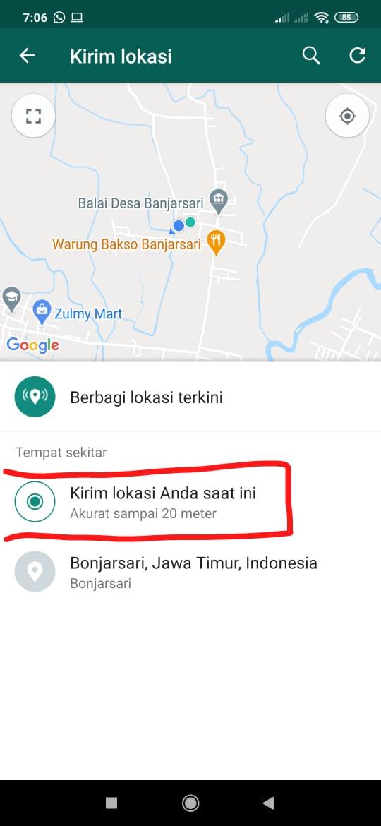 Cara Share Lokasi Lewat WA