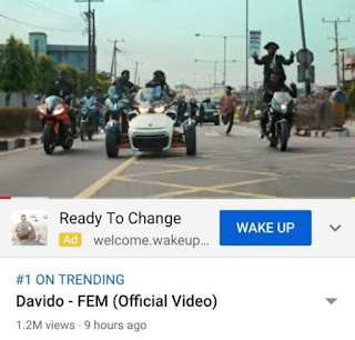 Davido’s new song ”FEM” surpasses 1 million views on YouTube, peaks at number 1 on Apple Music in 9 hours