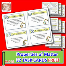 FREE PROPERTIES OF MATTER TASK CARDS