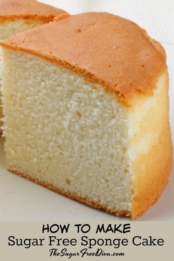 Sugar Free Sponge Cake- this is how to make it. YUM!! #sugarfree #recipe #yummy #recipe #birthday #best
