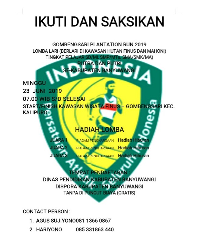 Gombengsari Plantation Run โข 2019 Gombengsari Plantation Run โข 2019