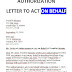 Sample Authorization Letter to Act on Behalf