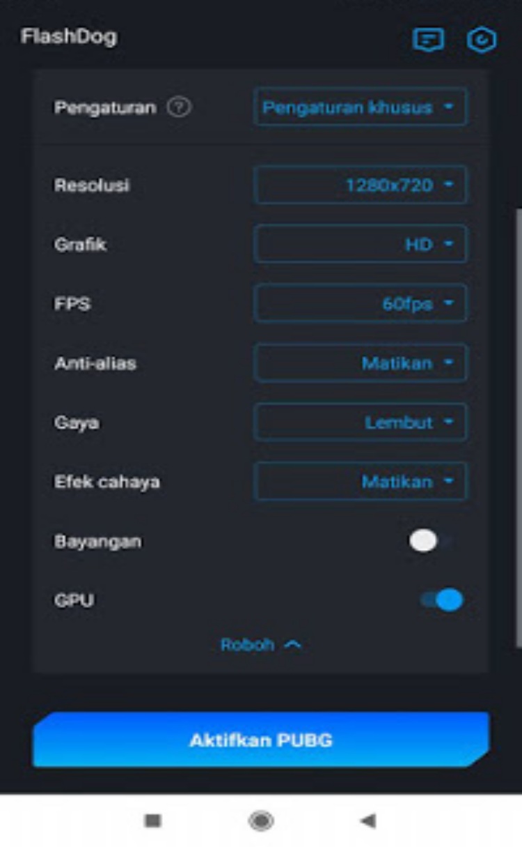 Setting FlashDog PUBG Mobile