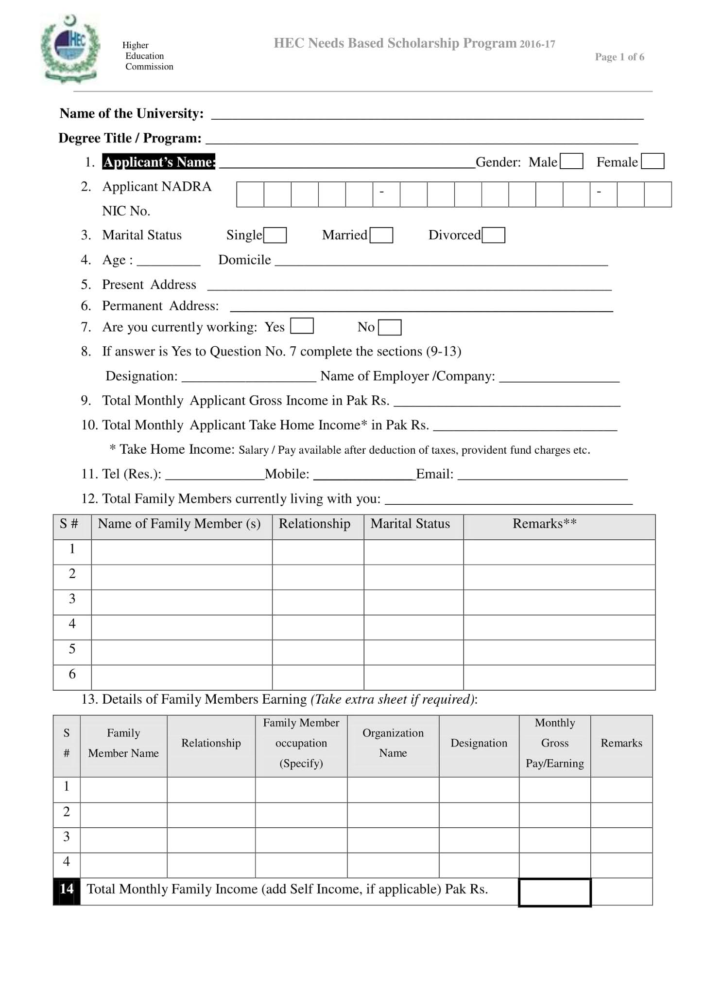 Contoh Formulir Beasiswa Dalam Bahasa Inggris