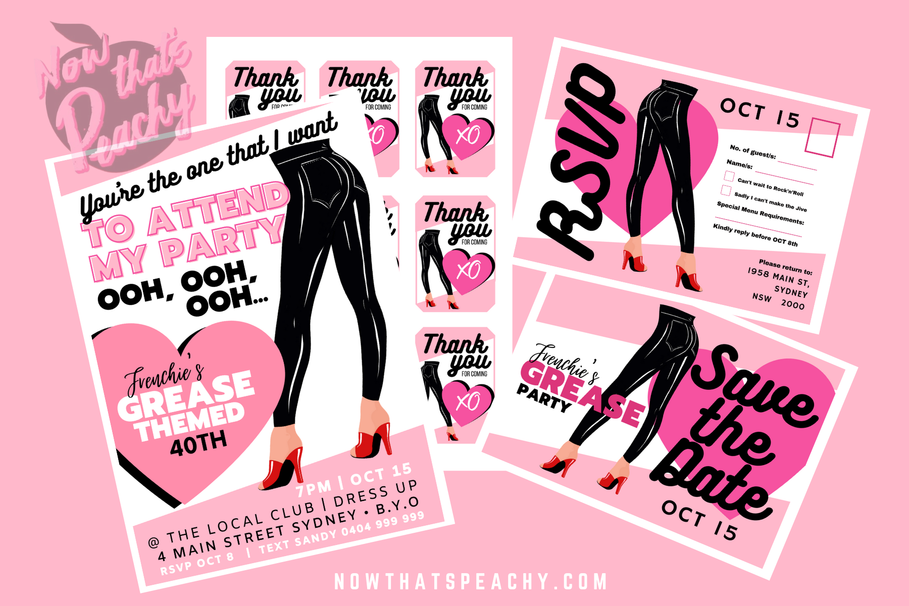 GREASE Movie 1950s Theme Party Printables EDITABLE PDFs Now Thats 