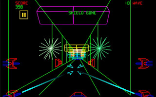 Captura que muestra la "trinchera" de la última fase de la recreativa de Atari Star Wars