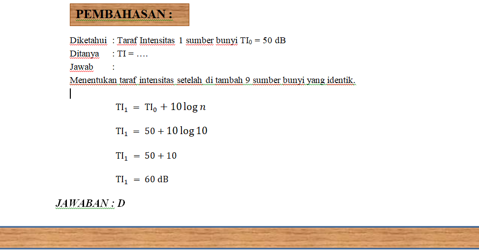SOAL DAN PEMBAHASAN GELOMBANG BUNYI FISIKA ASYIKKU