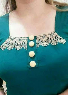 40 Amazing Kurti Neck Designs With Lace and borders | Bling Sparkle