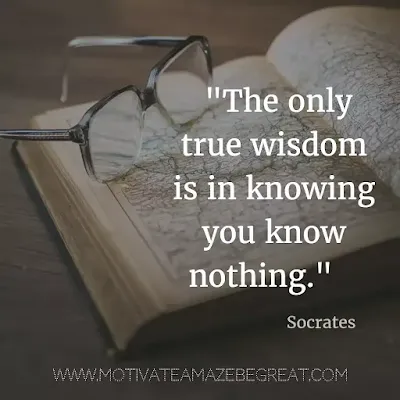 40 Most Powerful Quotes and Famous Sayings In History: "The only true wisdom is in knowing you know nothing." - Socrates