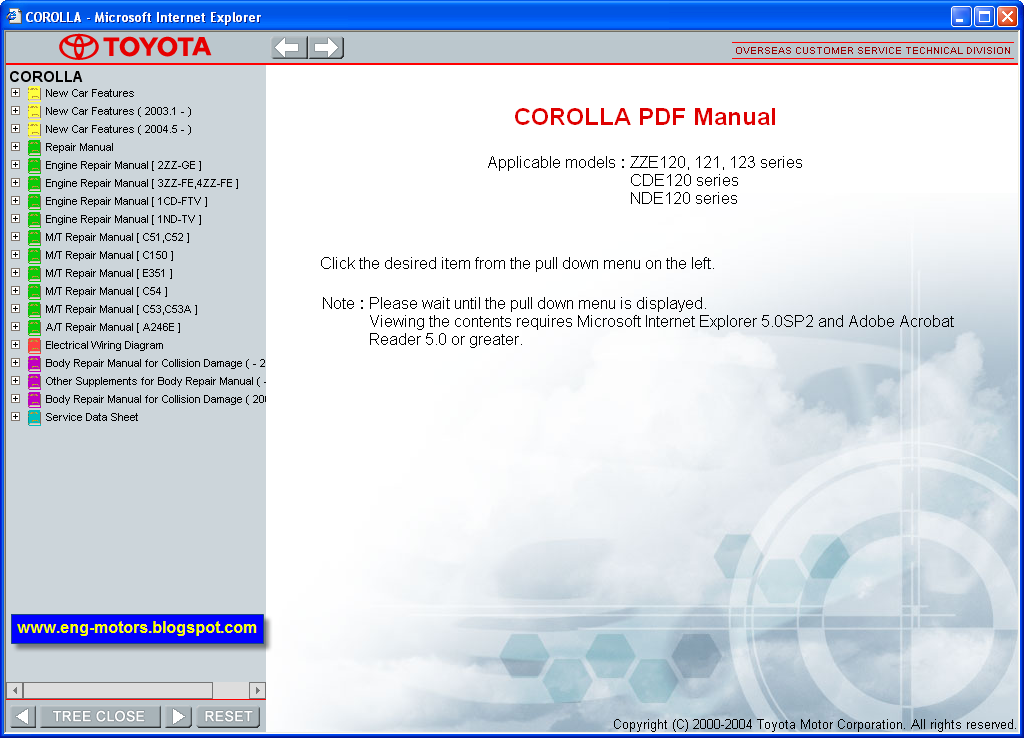 2020 TOYOTA COROLLA SERVICE MANUAL visual data 7