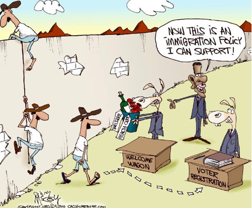 Morfología del diseño: Caricaturas: Obama y la migración.
