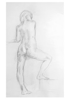 edith lafay dessin mine de plomb femme nue debout