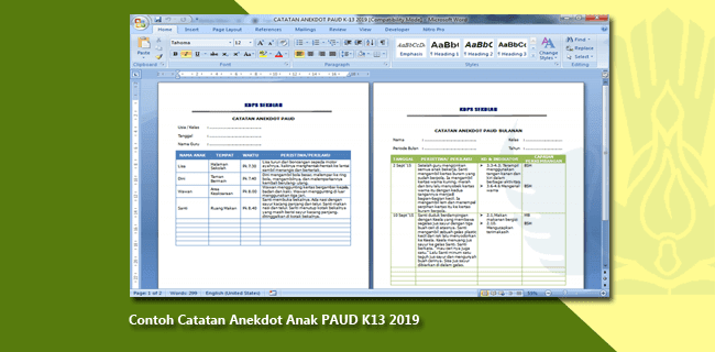 Contoh Catatan Anekdot Usia 5 6 Tahun