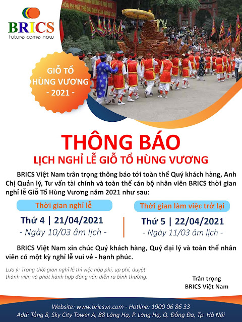 LỊCH NGHỈ LỄ GIỖ TỔ HÙNG VƯƠNG 2021