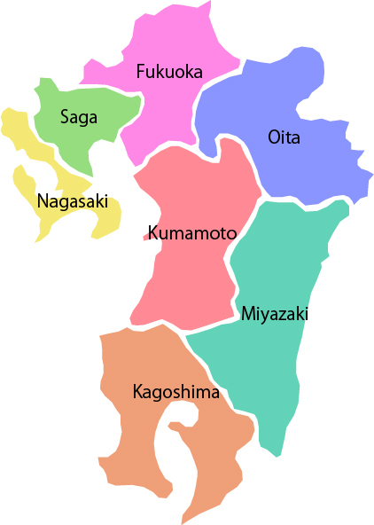 Image result for kyushu prefectures map