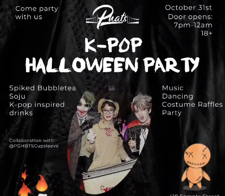 PennsylvAsia Kpop Halloween Party, October 31 at Phat's Bar in Oakland.