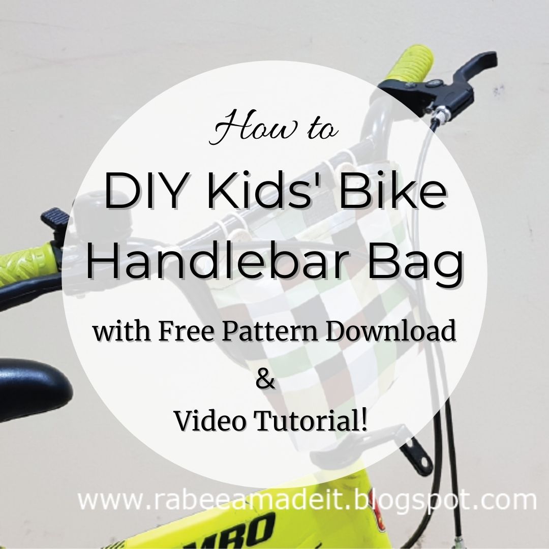 Easy and Quick Sew Children's Bicycle Handlebar Bag Tutorial with Free