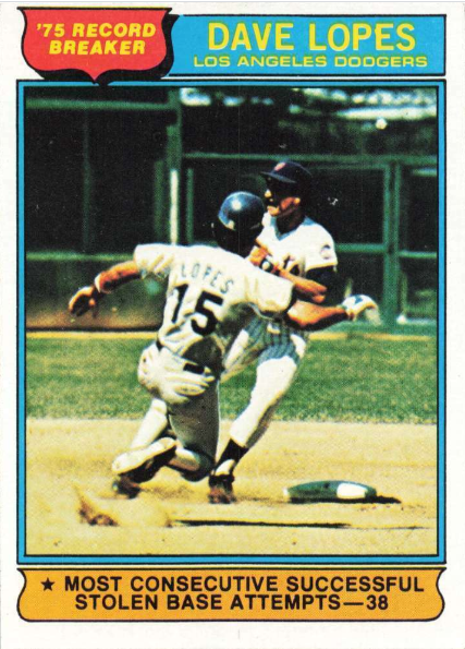 Davey Lopes Los Angeles Dodgers 1973 Style Custom Baseball Art Card 