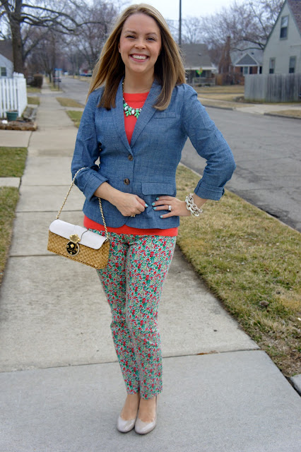 Everyday Fashion and Finance: Easter Attire: Floral Pants and Hints of Mint