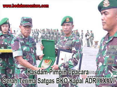 Kasdam Pimpin Upacara Serah Terima Satgas BKO Kapal ADRI XXXVI 1 kasdam sertisat
