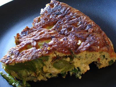 Asparagus in addition to Feta Cheese Frittata