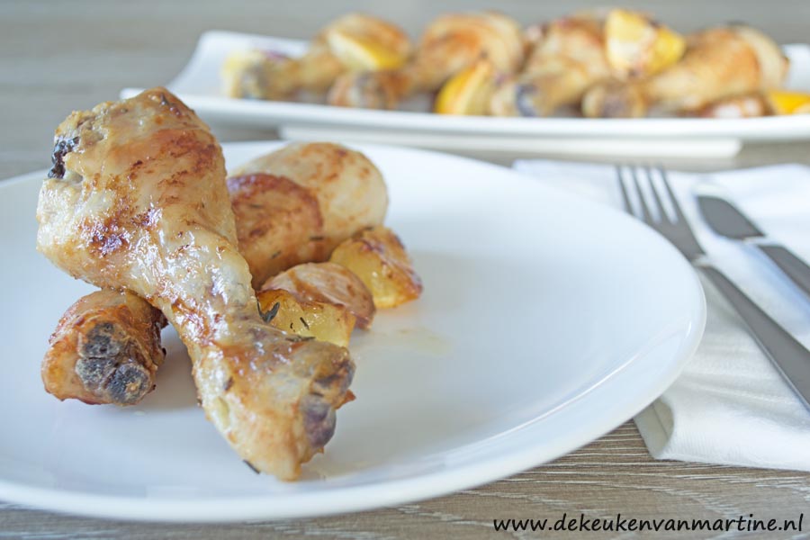 Drumsticks met citroen en knoflook uit de oven