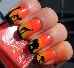 sunset silhouette wild nail crazy animal manicure polishes