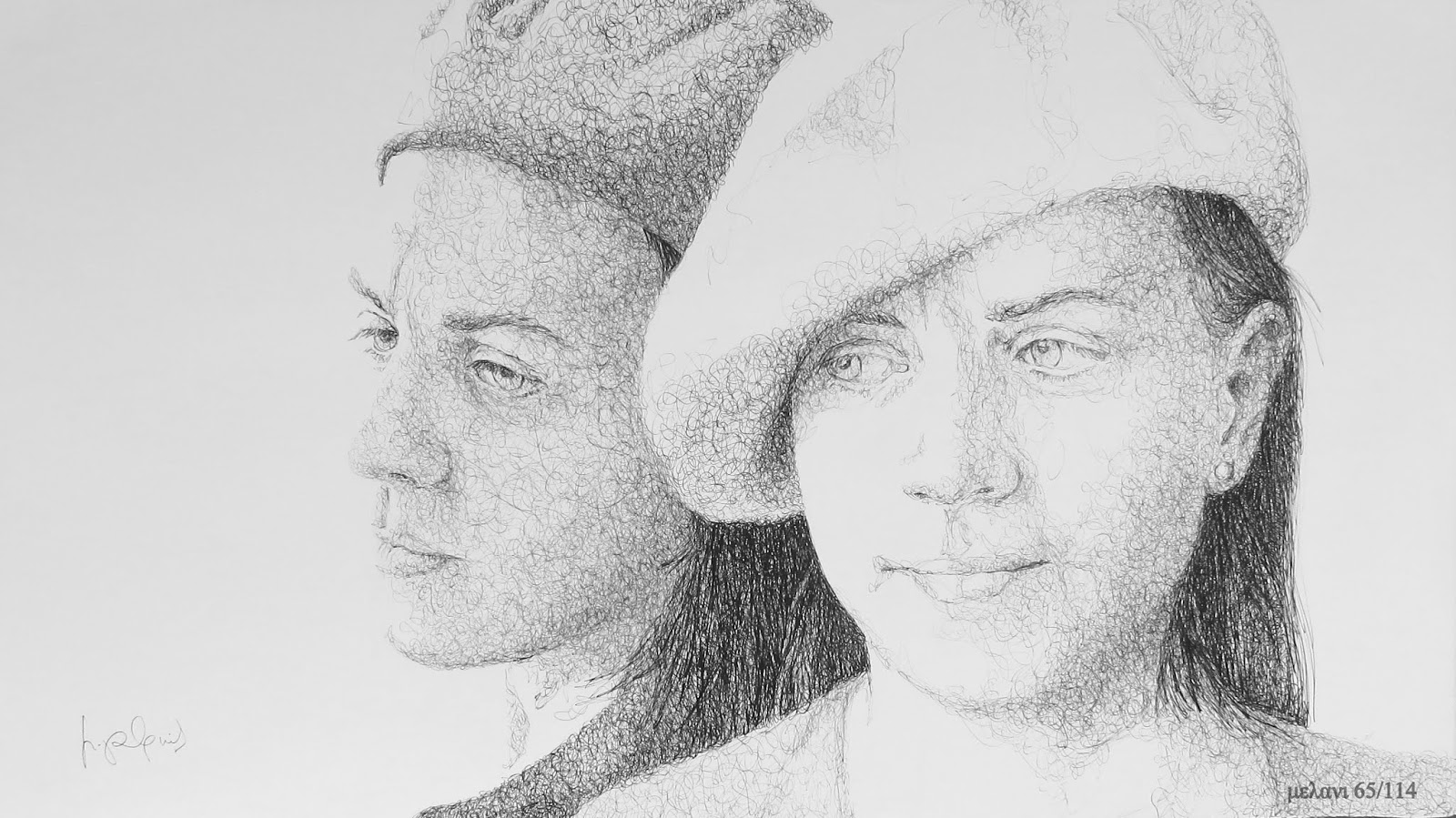 Marianne Gabriel Couples (encre, ink) . Ζευγάρια (μελάνι)