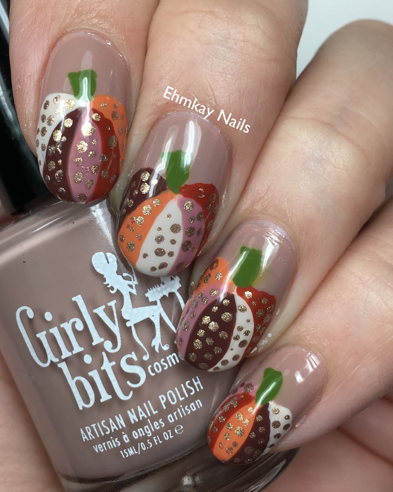 ehmkay nails: Thanksgiving Autumn Pumpkins Nail Art
